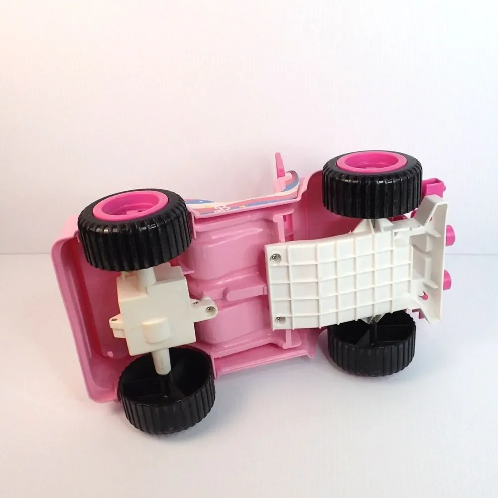 Vintage Barbie Pink Plastic Jeep Pink Rims Black Wheels NO Canopy Top